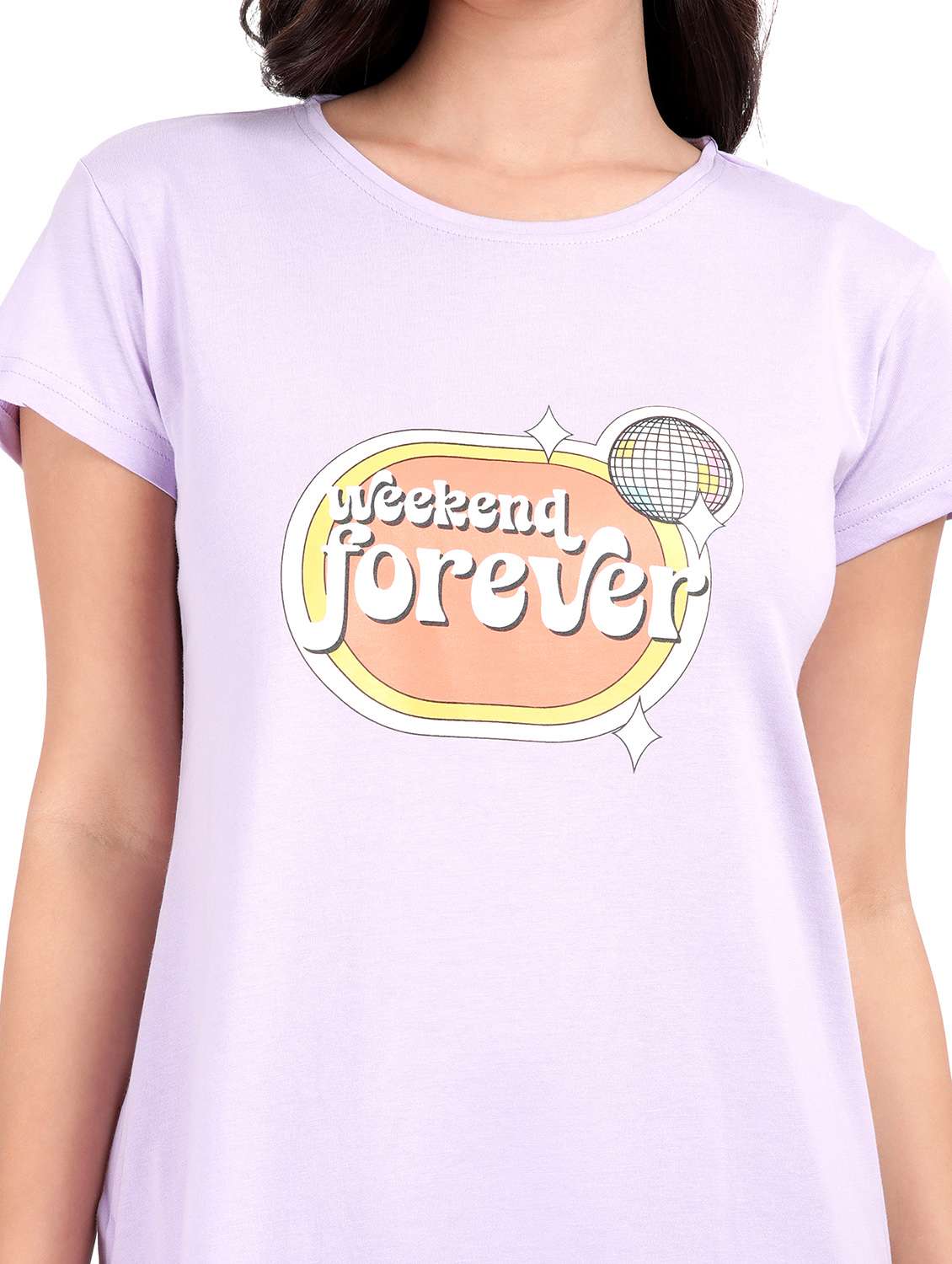 women solid short sleeve sleepshirt - 21641003 -  Standard Image - 5