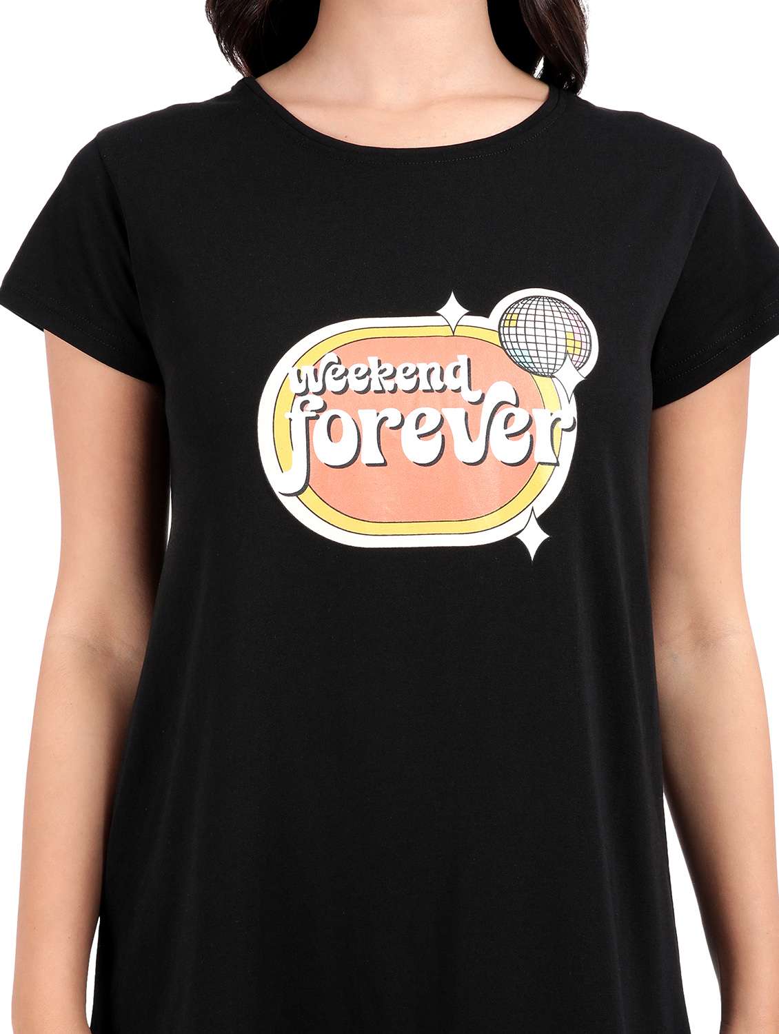 women solid short sleeve sleepshirt - 21641004 -  Standard Image - 5