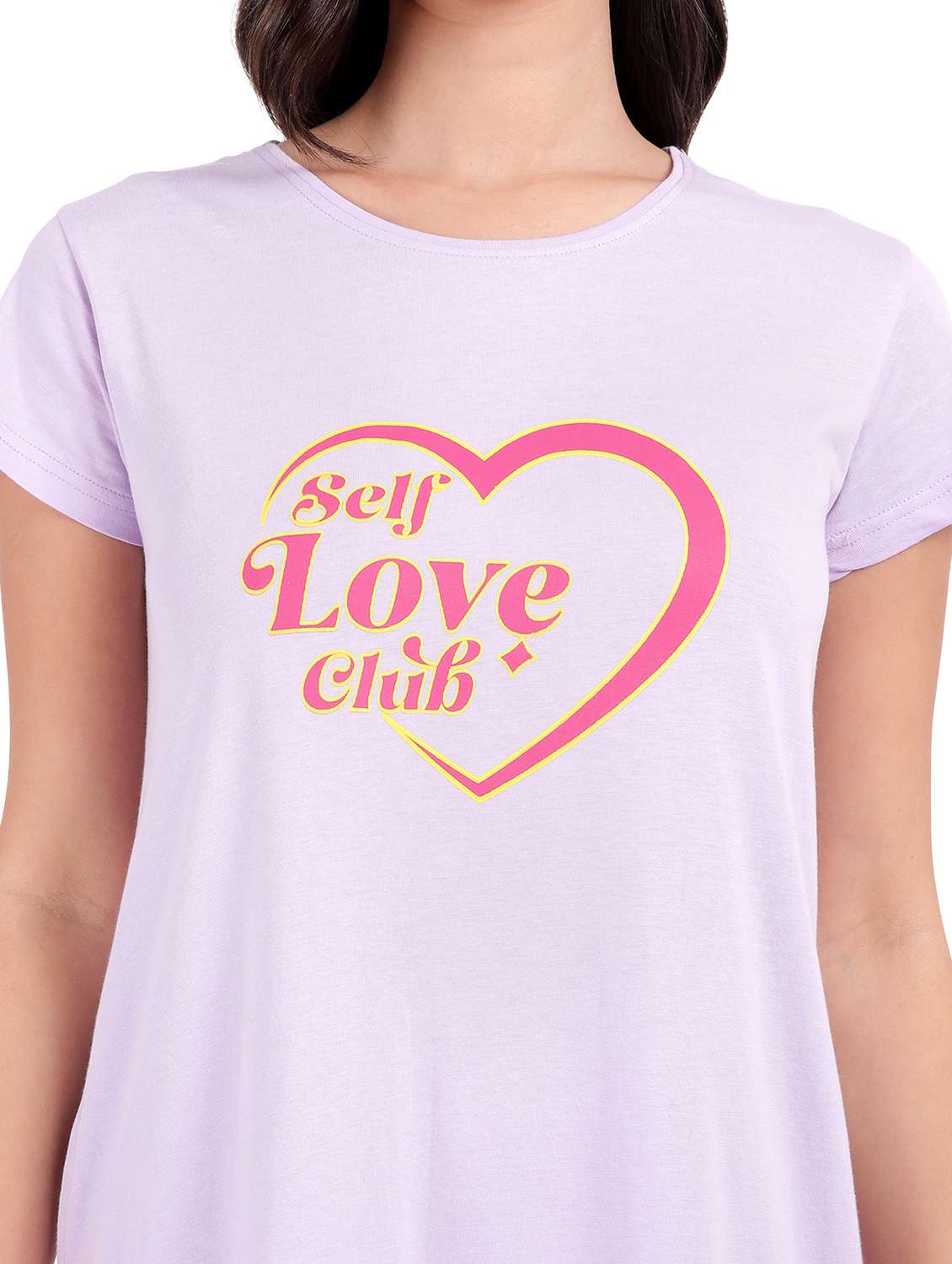 women red typography short sleeve nighty - 21641008 -  Standard Image - 5