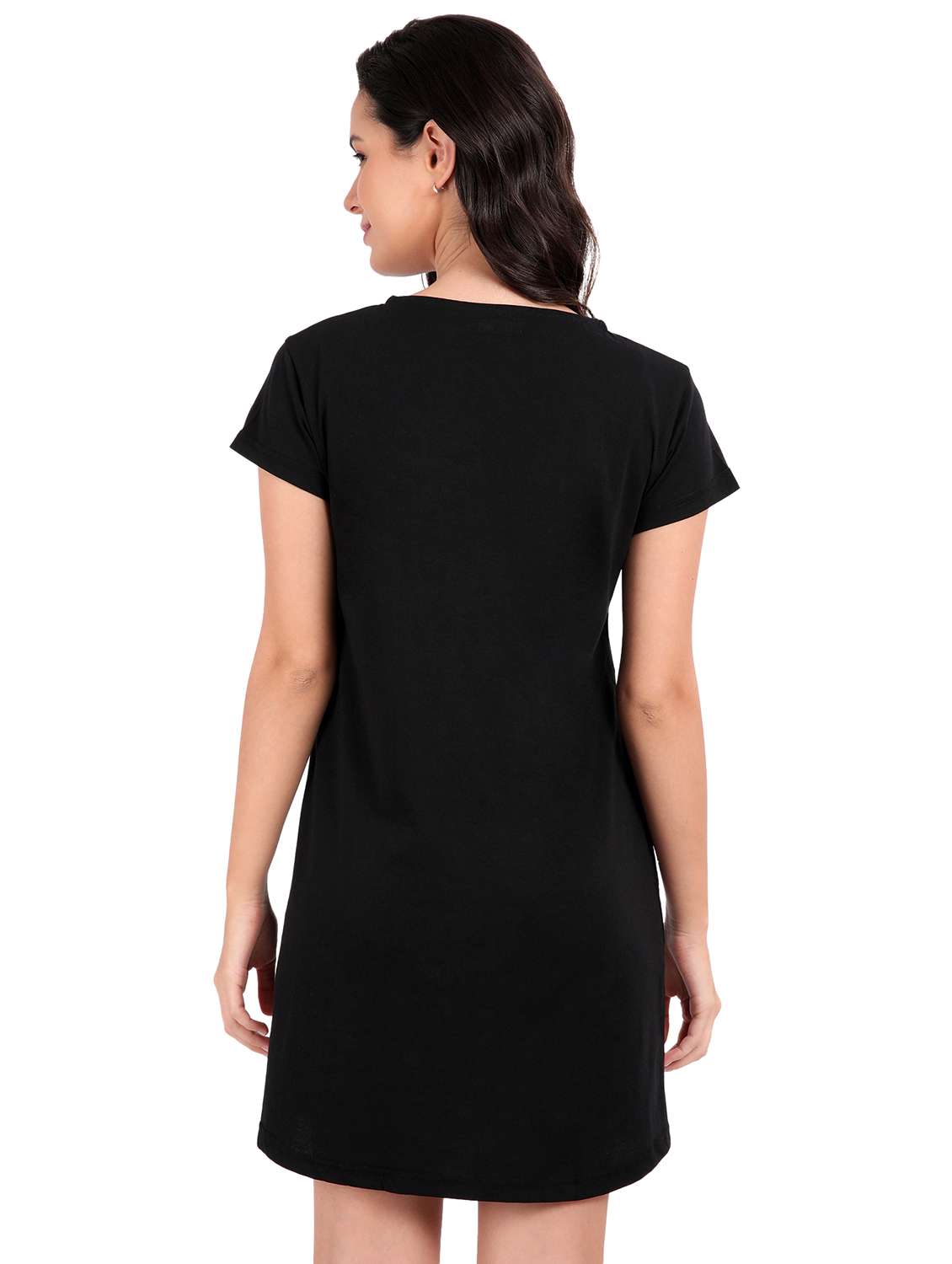 women red typography short sleeve nighty - 21641009 -  Standard Image - 3