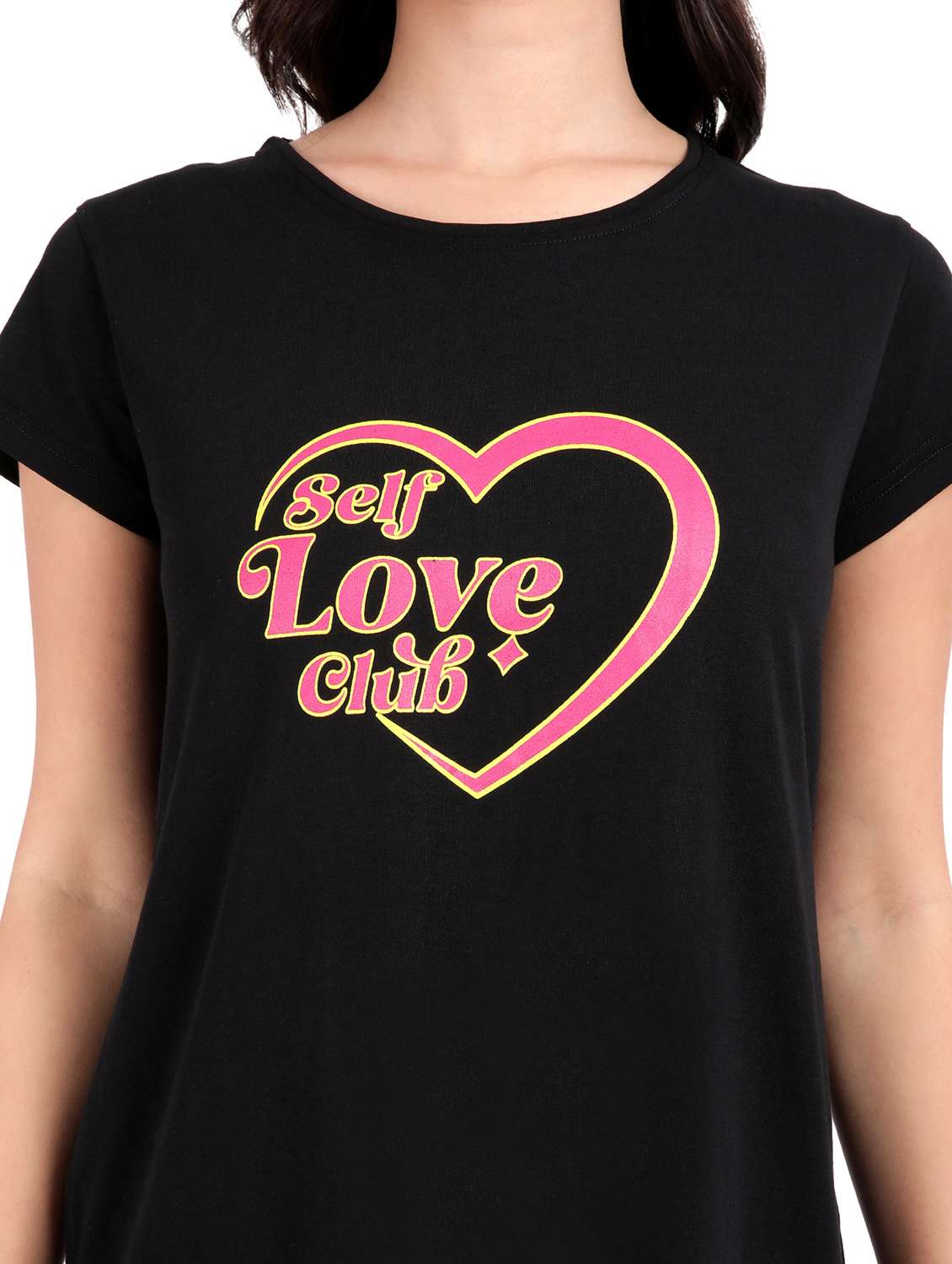 women red typography short sleeve nighty - 21641009 -  Standard Image - 5