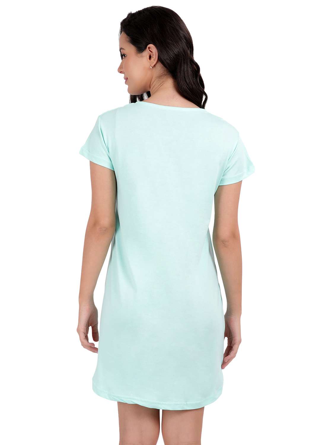 women front print short sleeves sleepshirt - 21641010 -  Standard Image - 3