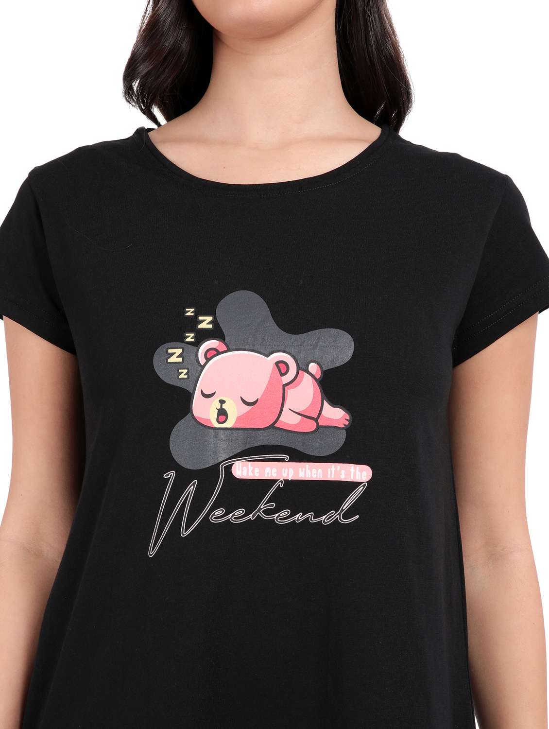 women chest print cotton sleepshirts - 21641014 -  Standard Image - 5