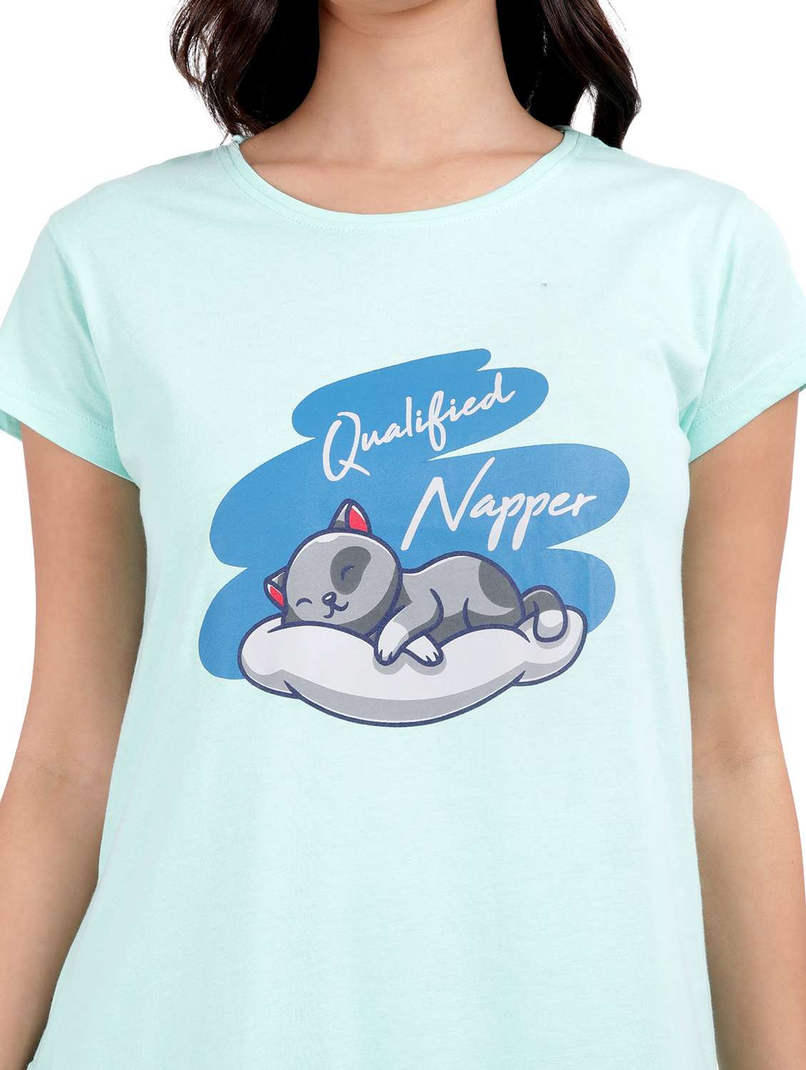 women chest print cotton sleepshirts - 21641015 -  Standard Image - 5