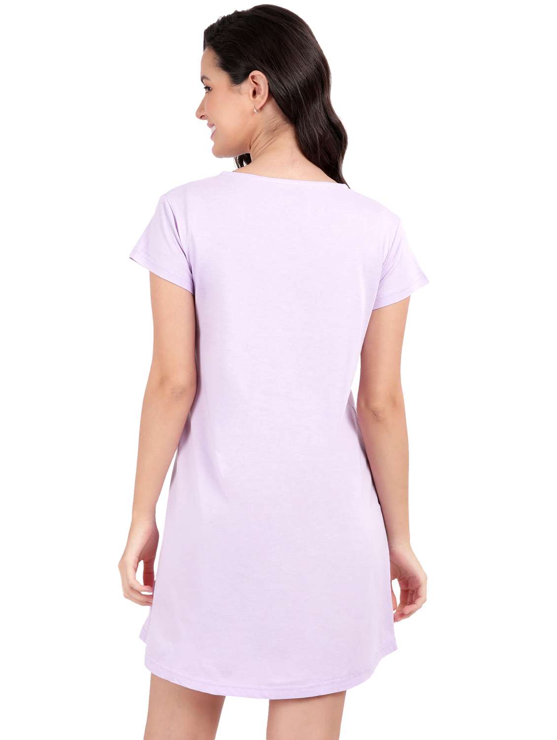 women printed short sleeves sleepshirt - 21641023 -  Standard Image - 3