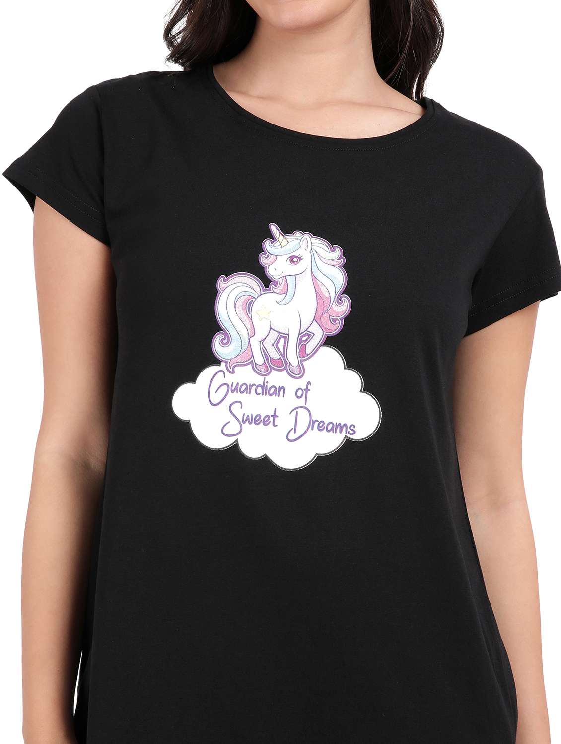 women printed short sleeves sleepshirt - 21641024 -  Standard Image - 5