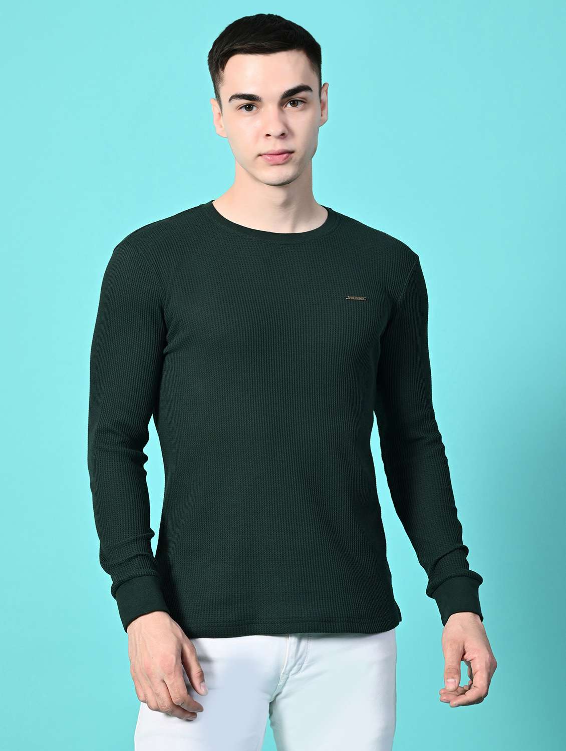 men solid long sleeve slim fit t-shirt