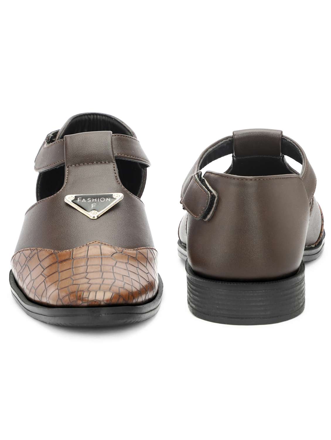 men brown back strap sandal - 21641098 -  Standard Image - 5