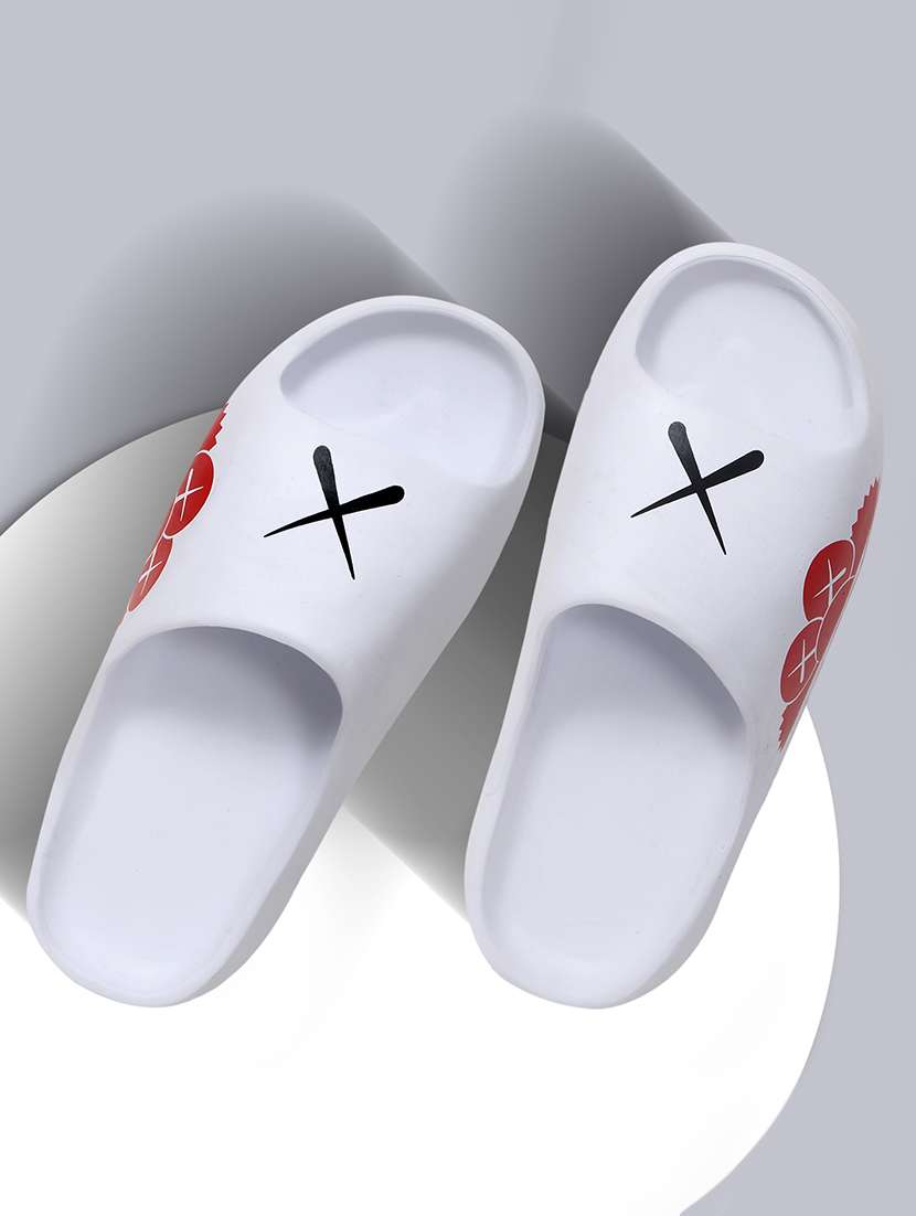 men printed slider flip flop