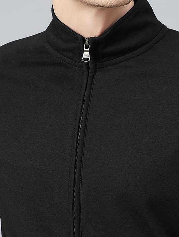 men solid long sleeve stand collar jacket - 21641174 -  Standard Image - 3