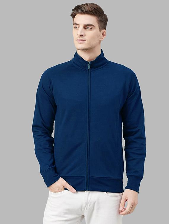 men solid long sleeve stand collar jacket - 21641178 - Zoom Image - 0