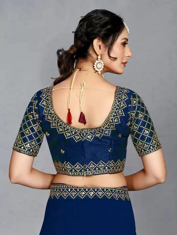 women solid with bordered saree with blouse - 21641259 - Standard Image - 3