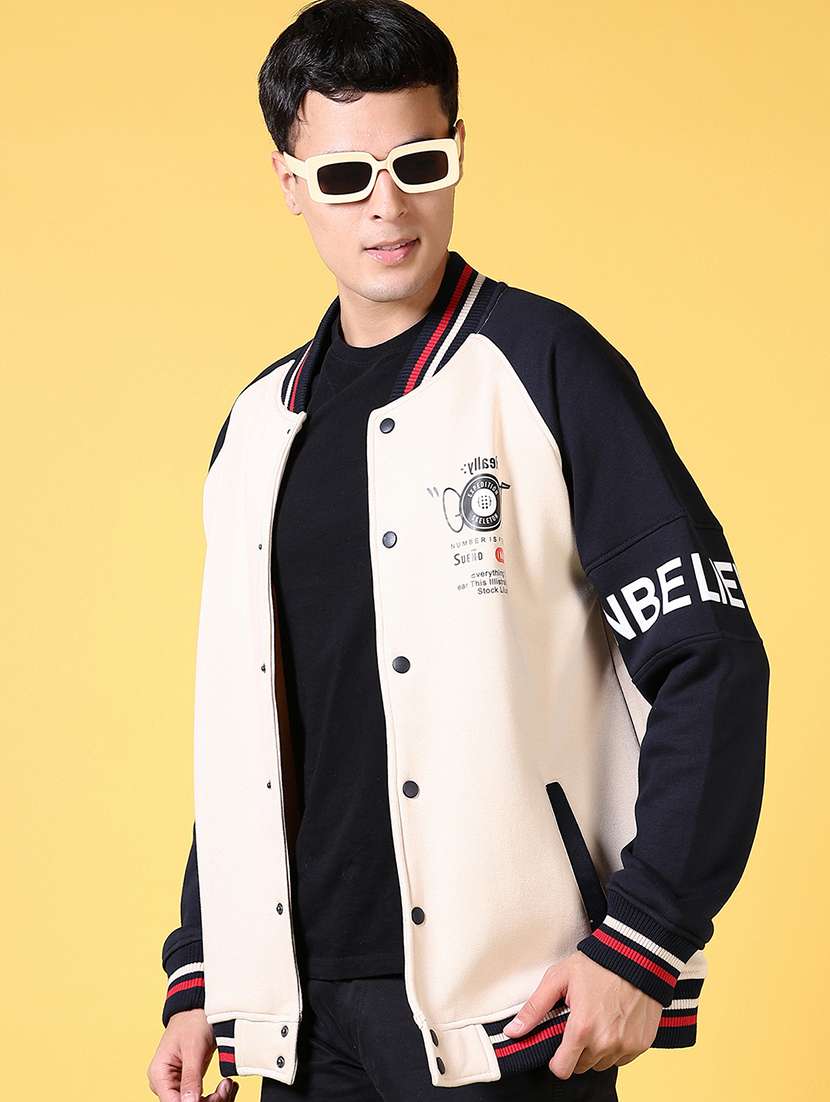 men color block long sleeve varsity jacket - 21641366 -  Standard Image - 3