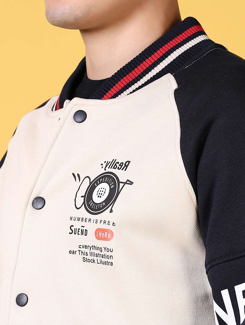 men color block long sleeve varsity jacket - 21641366 -  Standard Image - 5