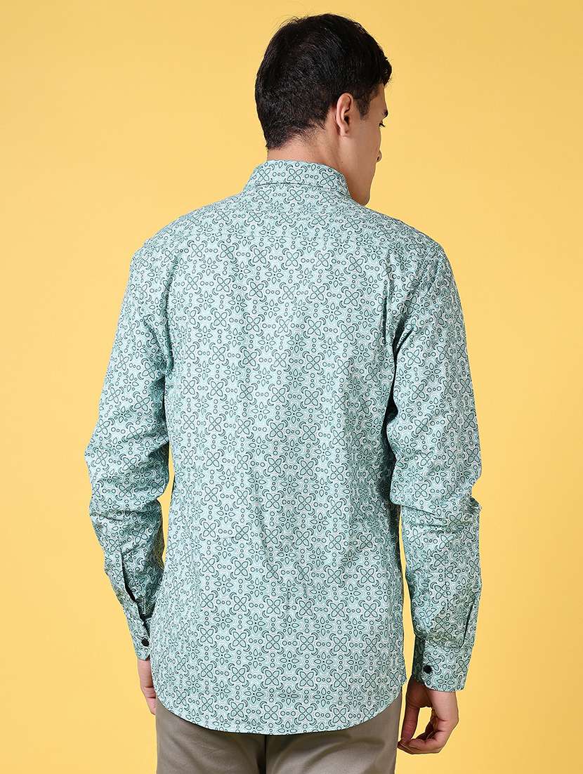 men long sleeves printed casual shirt - 21641388 -  Standard Image - 3