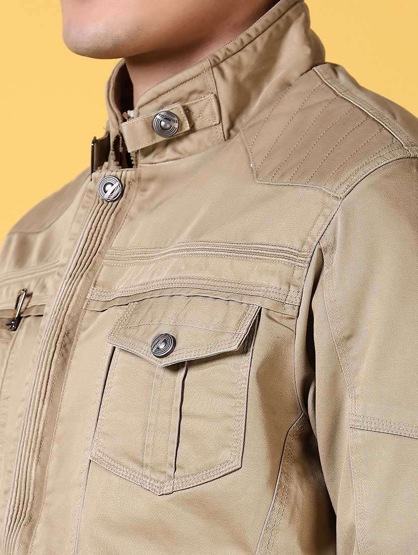 brown cotton casual jacket - 21641396 -  Standard Image - 5