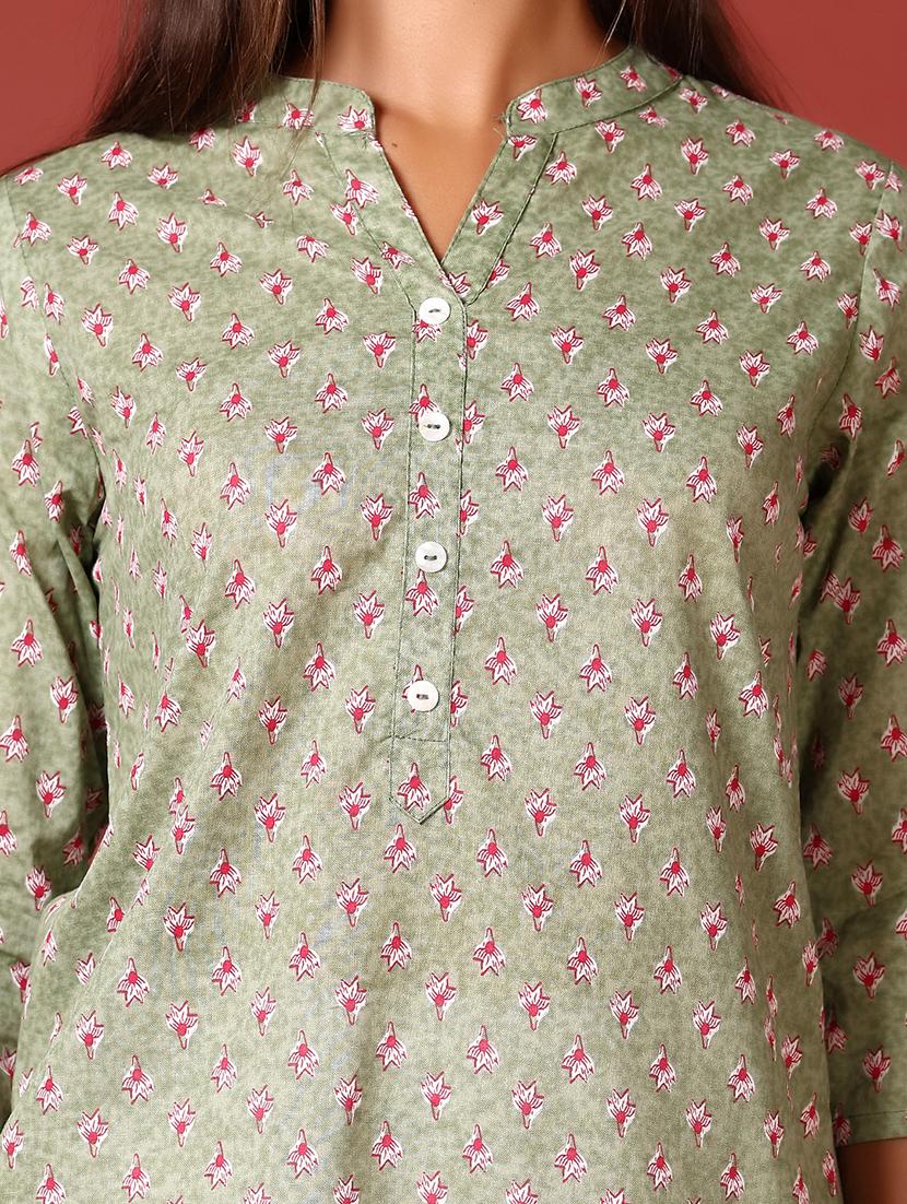 women three quarter sleeve straight kurta - 21641403 - Standard Image - 5