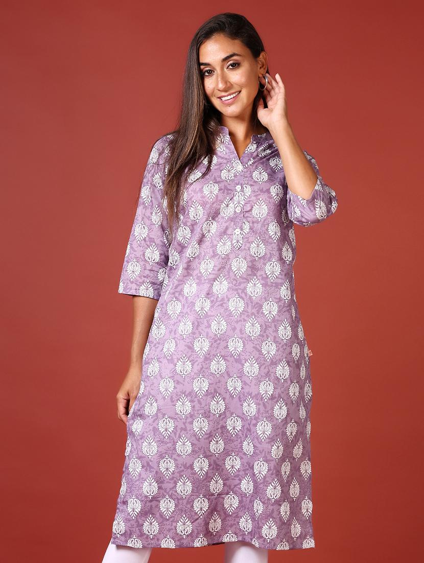 women three quarter sleeve straight kurta - 21641404 - Zoom Image - 0
