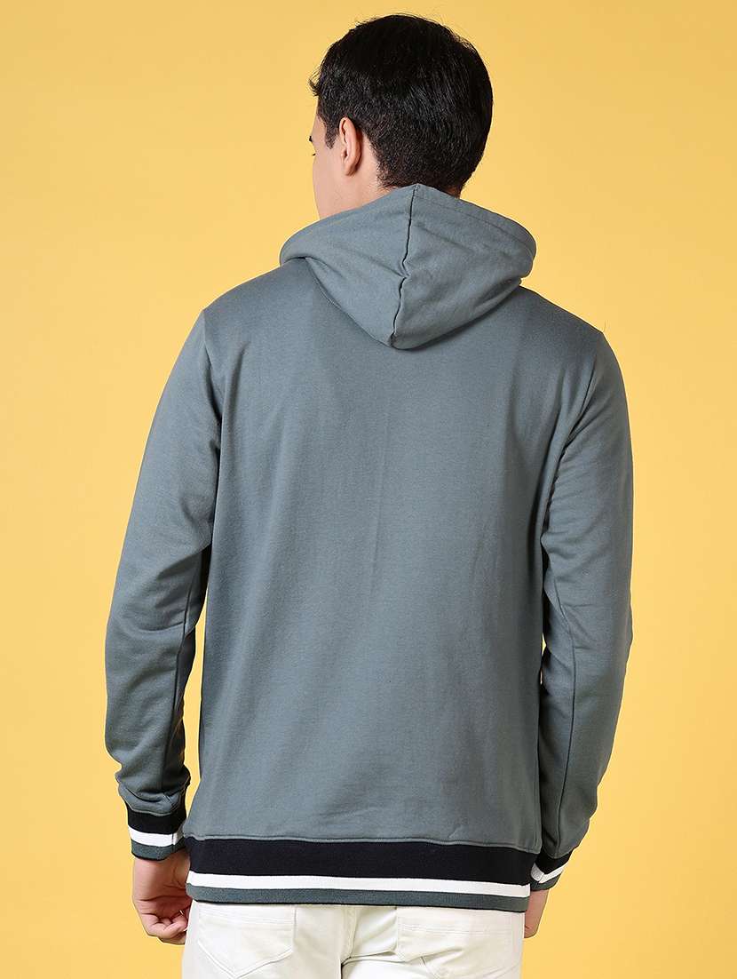 men front print long sleeve hooded sweatshirt - 21641411 -  Standard Image - 3