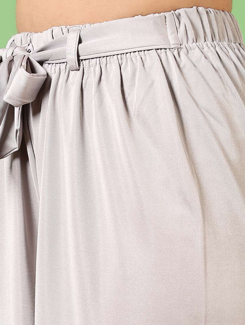 women solid high rise wide leg trouser - 21641420 -  Standard Image - 5