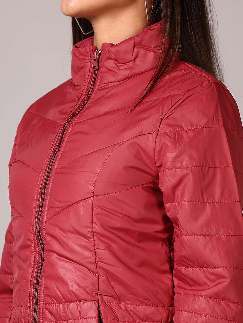 women long sleeves solid puffer jacket - 21641430 -  Standard Image - 5