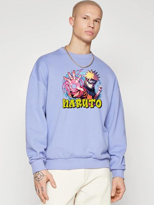 men chest print long sleeve sweatshirt - 21641523 - Standard Image - 0