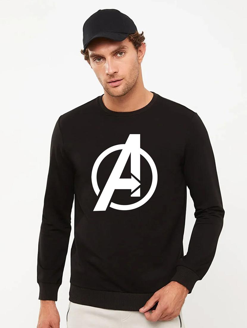 men front print crew neck sweatshirt - 21641717 - Zoom Image - 0
