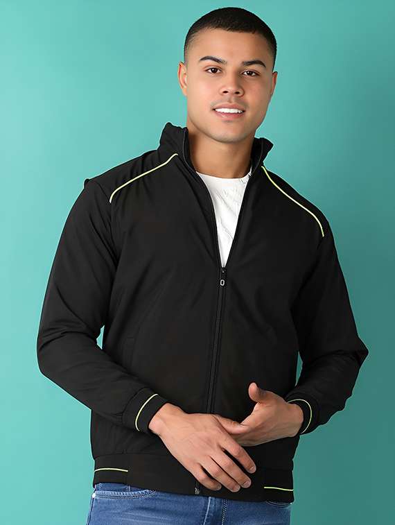 men solid long sleeve casual jacket