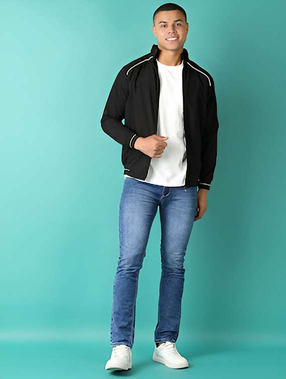 men solid long sleeve casual jacket - 21642265 -  Standard Image - 3