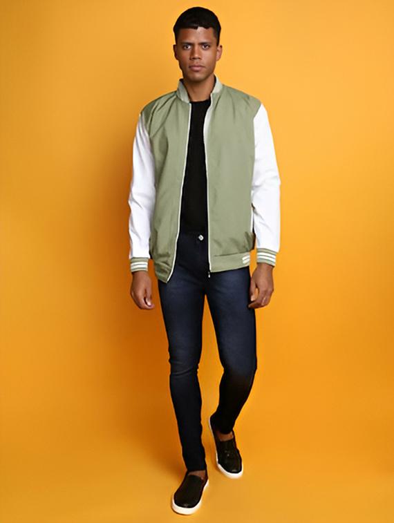men color block long sleeve varsity jacket - 21642266 - Standard Image - 3