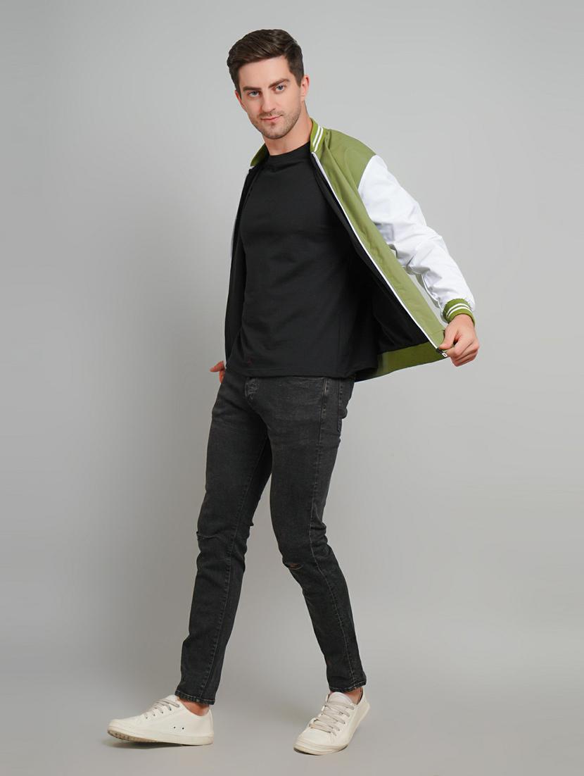 men color block long sleeve varsity jacket - 21642270 - Standard Image - 3