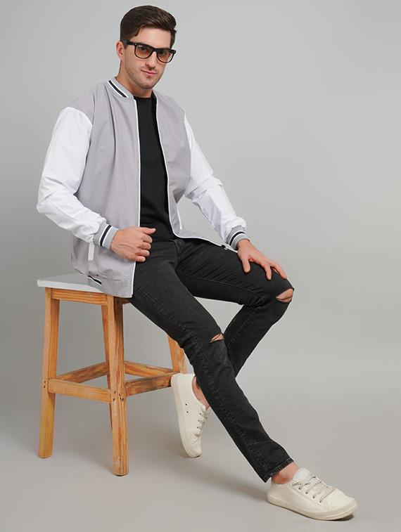 men color block long sleeve varsity jacket - 21642271 - Standard Image - 3