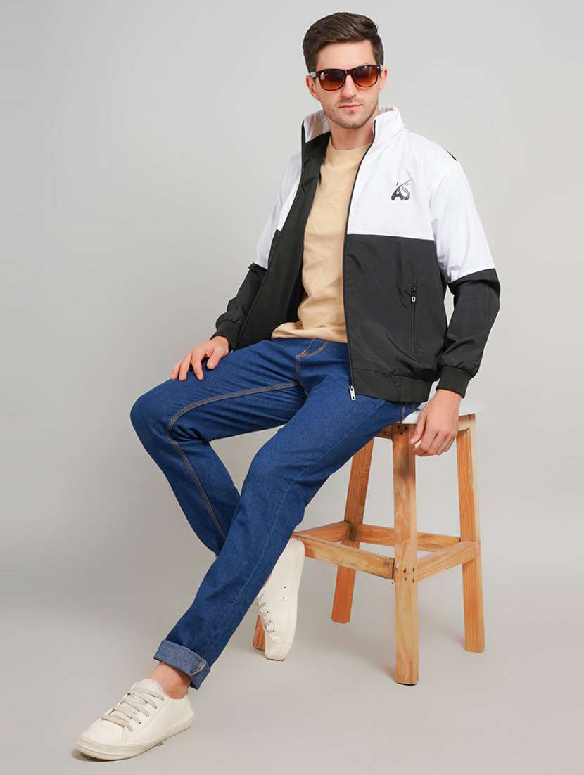 men color block long sleeve casual jacket - 21642301 -  Standard Image - 3