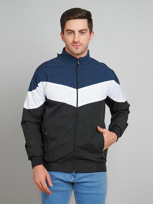 men color block long sleeve casual jacket - 21642316 -  Standard Image - 0