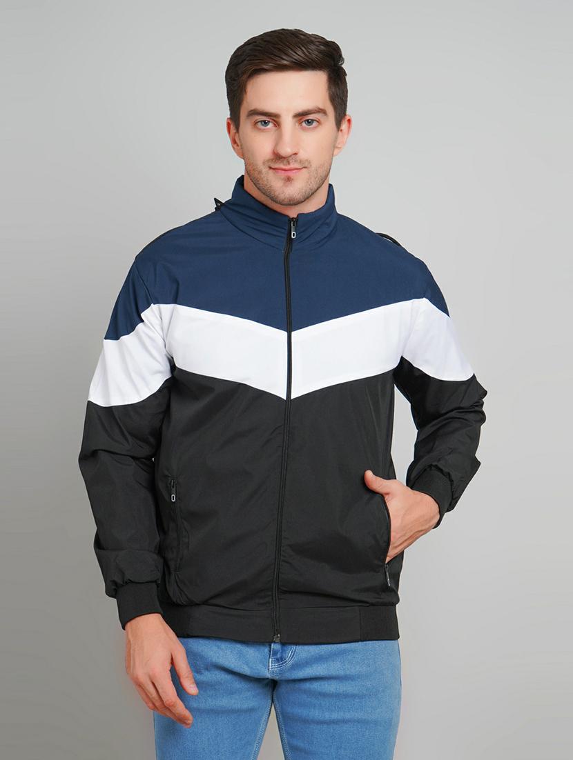 men color block long sleeve casual jacket - 21642316 -  Zoom Image - 0