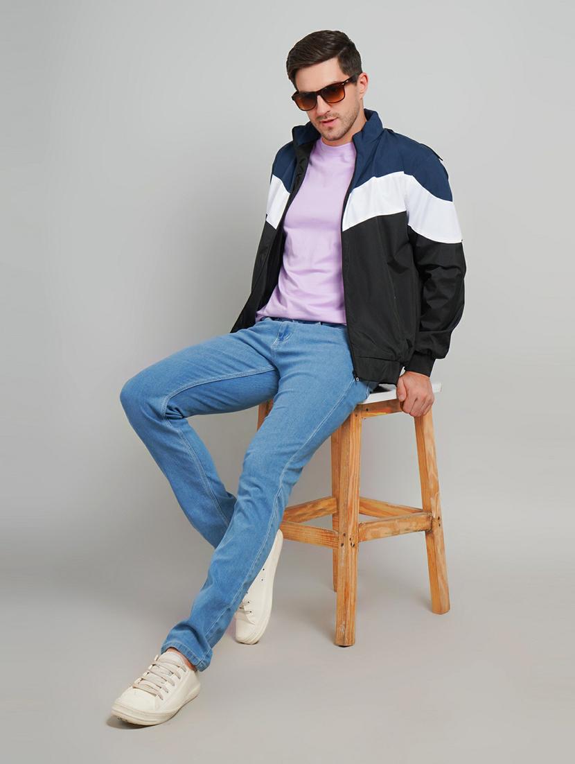 men color block long sleeve casual jacket - 21642316 - Standard Image - 3