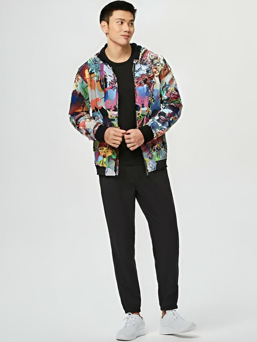 men printed long sleeve casual jacket - 21642324 - Zoom Image - 0