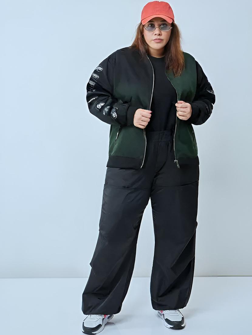 women color block long sleeve bomber jacket - 21642379 - Standard Image - 3