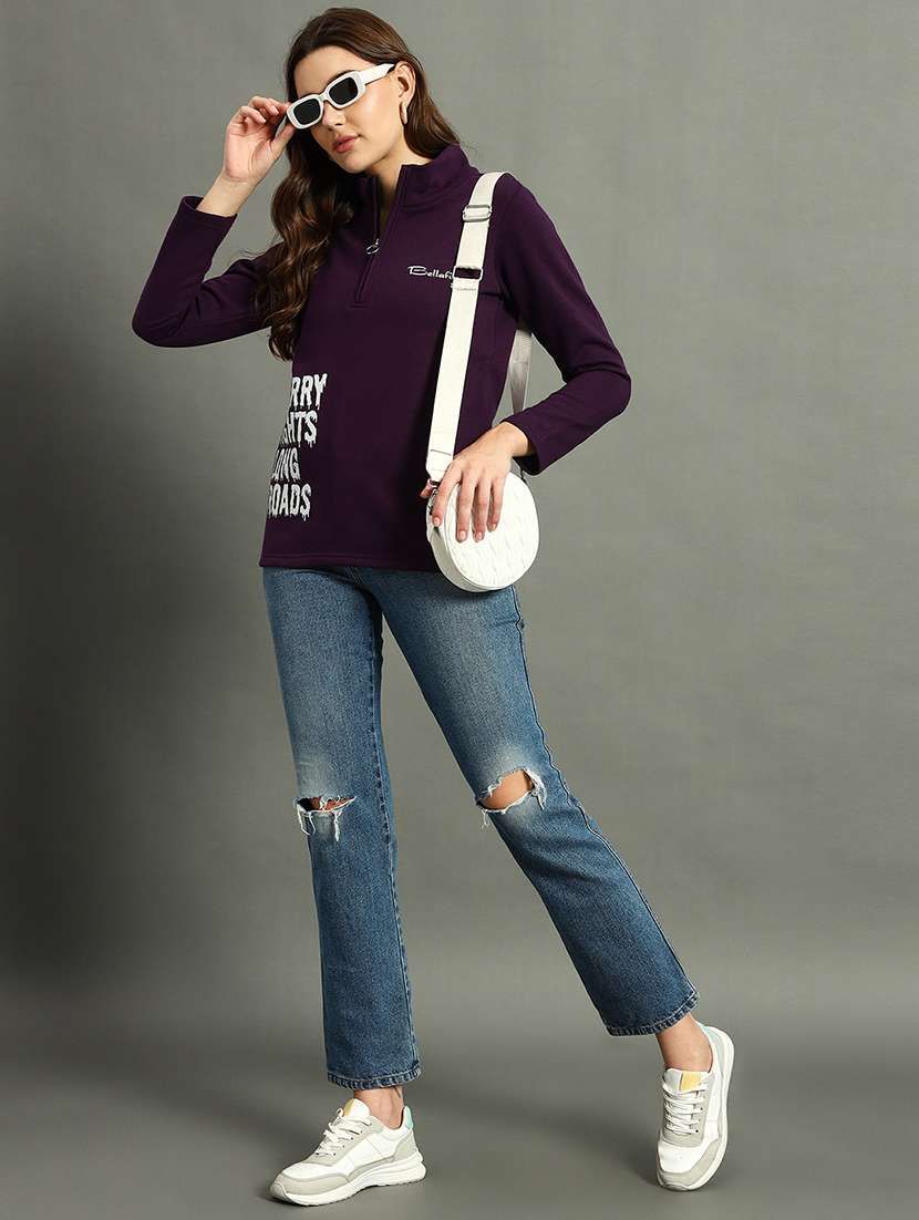 women placement print long sleeve sweatshirt - 21642424 -  Standard Image - 3