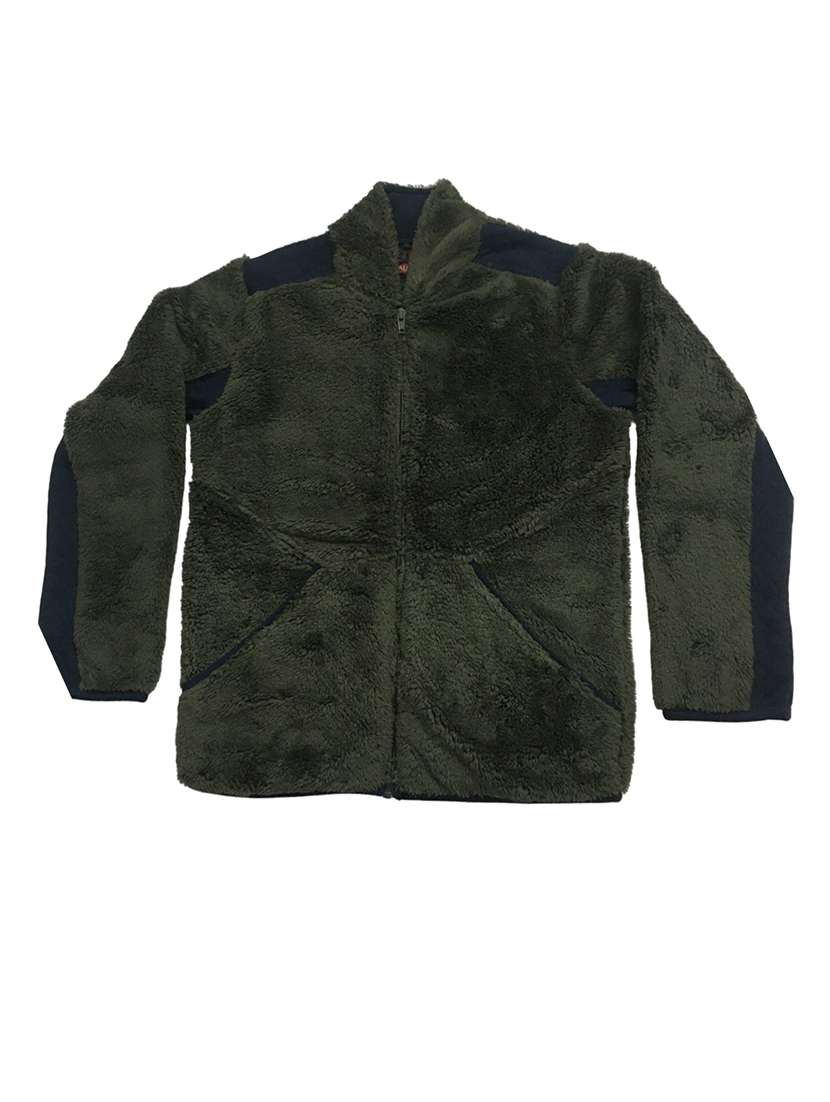 girls plain olive green fur jacket - 21642433 - Zoom Image - 0