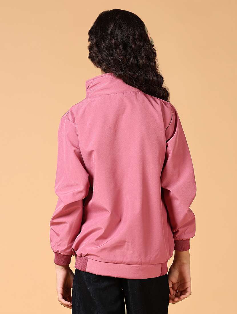 girls solid long sleeve bomber jacket - 21642566 -  Standard Image - 3