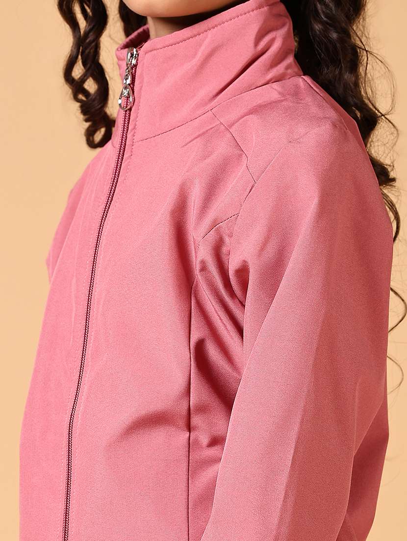 girls solid long sleeve bomber jacket - 21642567 -  Standard Image - 5