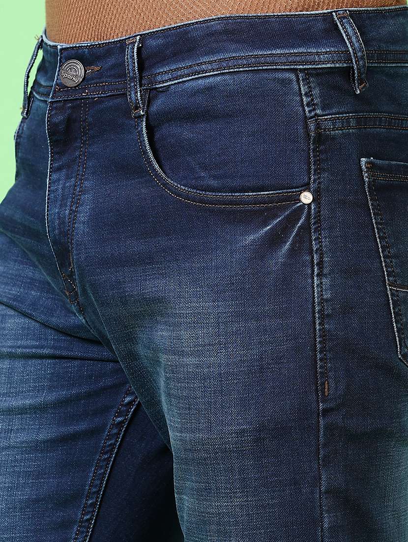 men mid rise plain slim fit jeans - 21642617 -  Standard Image - 5
