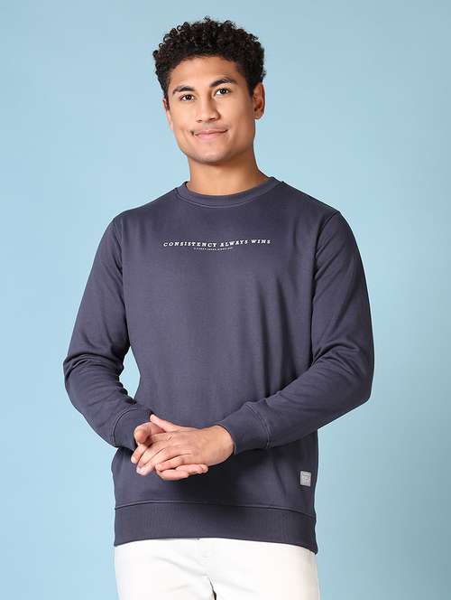 men long sleeves chest print sweatshirt - 21642639 -  Standard Image - 0