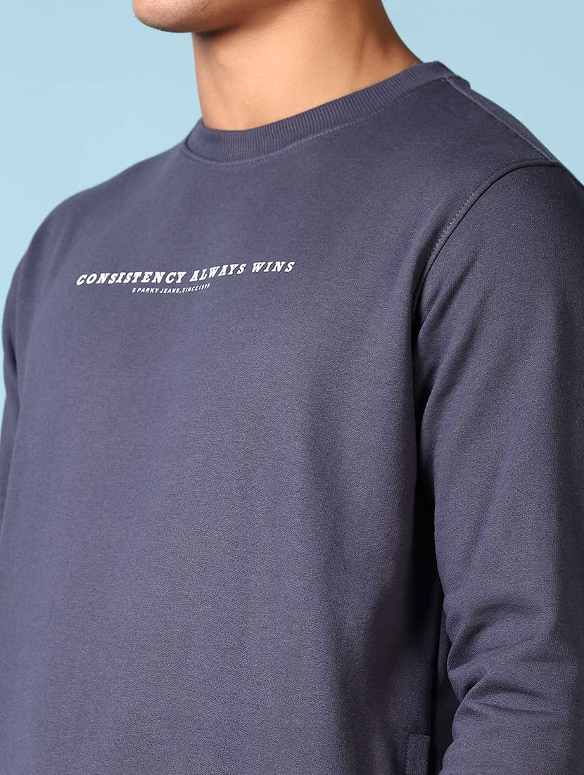 men long sleeves chest print sweatshirt - 21642639 -  Standard Image - 5