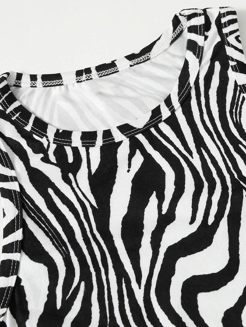 women black abstract printed round neck tank top - 21642708 - Standard Image - 3