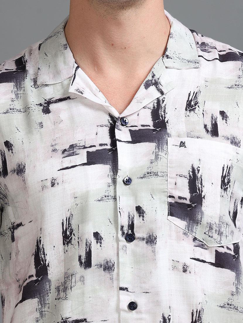 men printed short sleeve regular fit shirt - 21642809 - Standard Image - 5