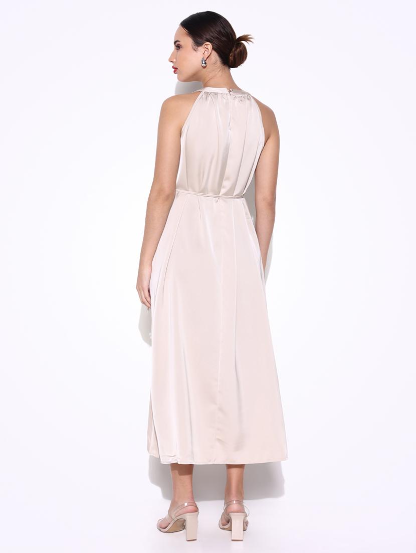 women solid halter neck a-line dress - 21643123 - Standard Image - 3