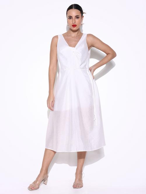 women solid sleeveless a-line dress - 21643125 - Standard Image - 0