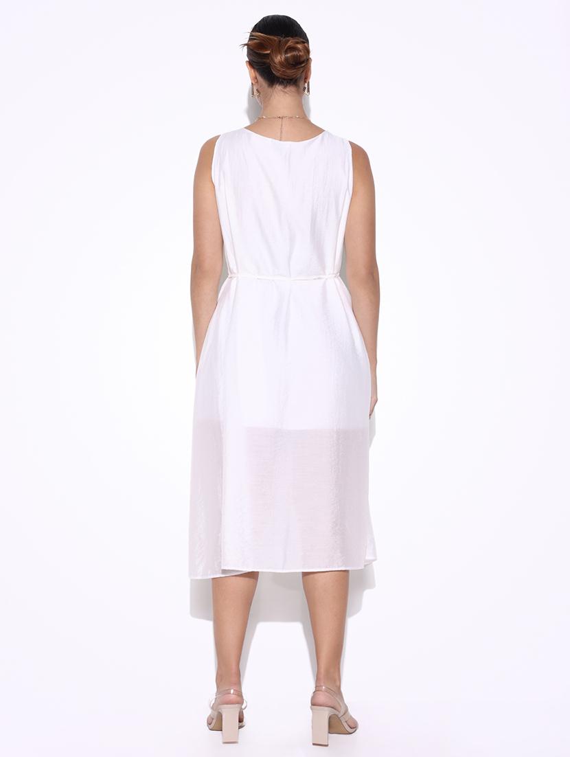 women solid sleeveless a-line dress - 21643125 - Standard Image - 3